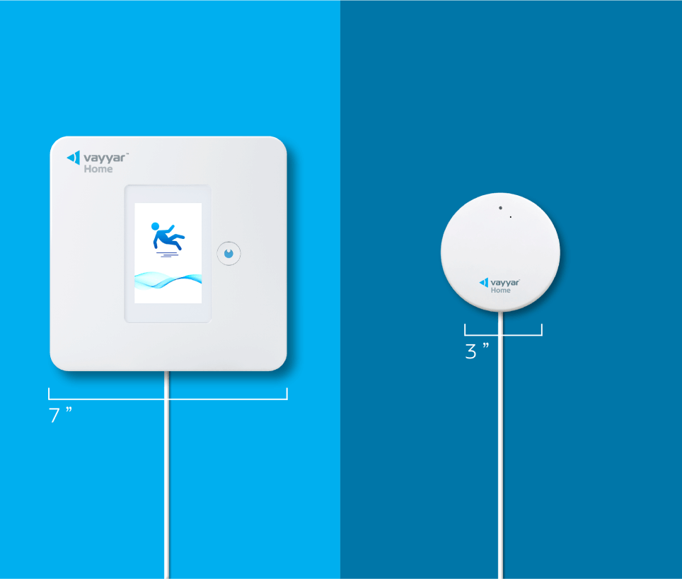7 inch first generation Vayyar Home | 3 inch second generation Vayyar Home