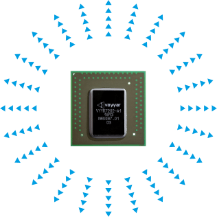 Vayyar chip with radiating lines