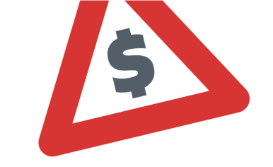 Yield sign with dollar sign