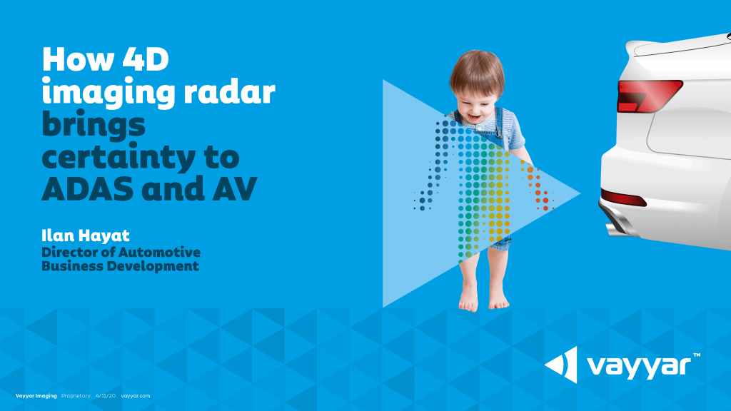 How 4D imaging radar brings certainty to ADAS and AV. Ilan Hayat: Director of Automotive, Business Development
